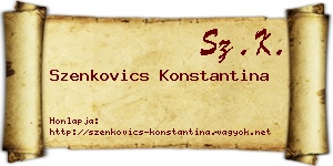 Szenkovics Konstantina névjegykártya